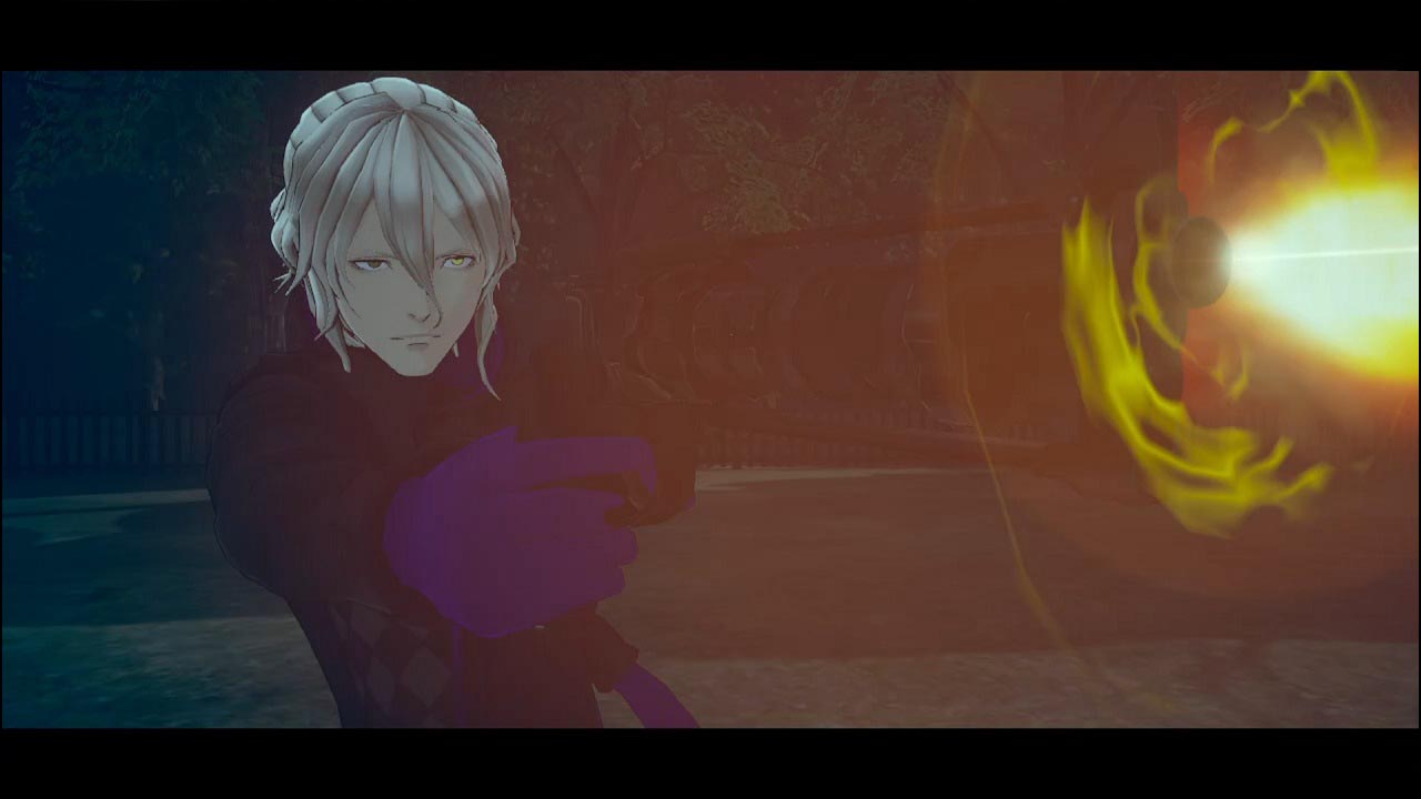 In-game screenshot of Date firing a gun