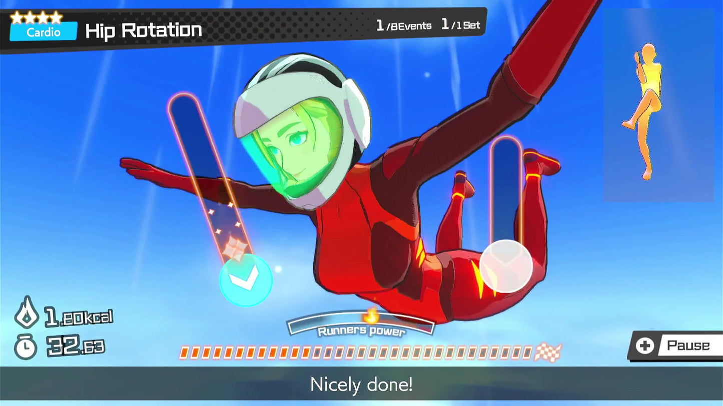 In-game screenshot of Hip Rotation exercise