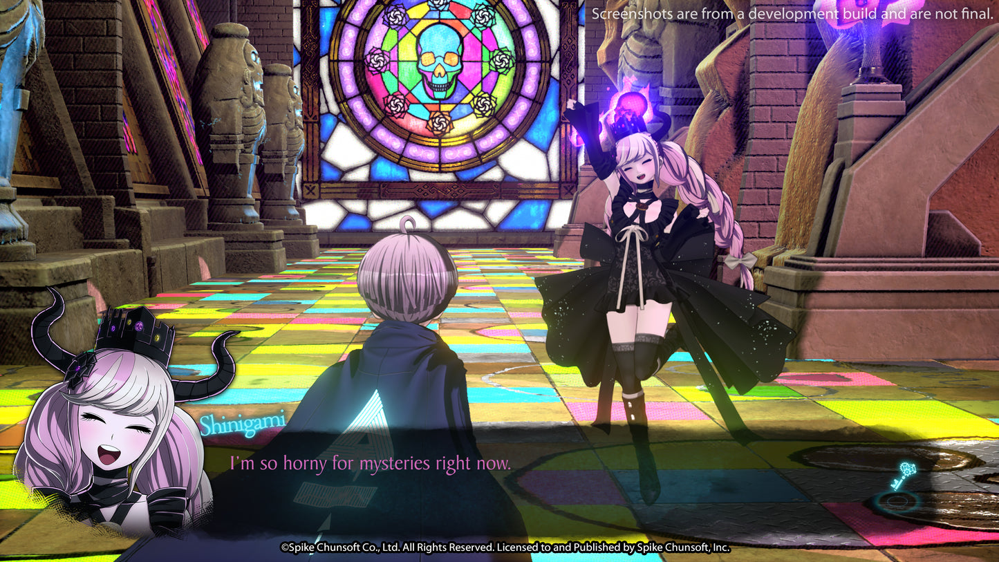 In-game screenshot of Shingami talking to Yuma in a Mystery Labyrinth