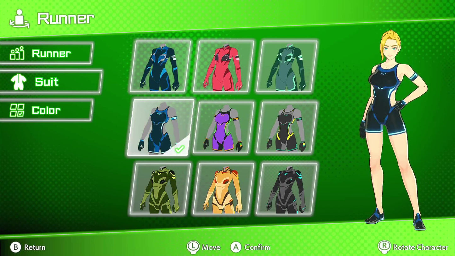 In-game screenshot of character customization menu screen